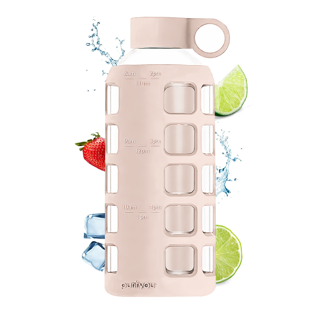 purifyou® Glass Water Bottle