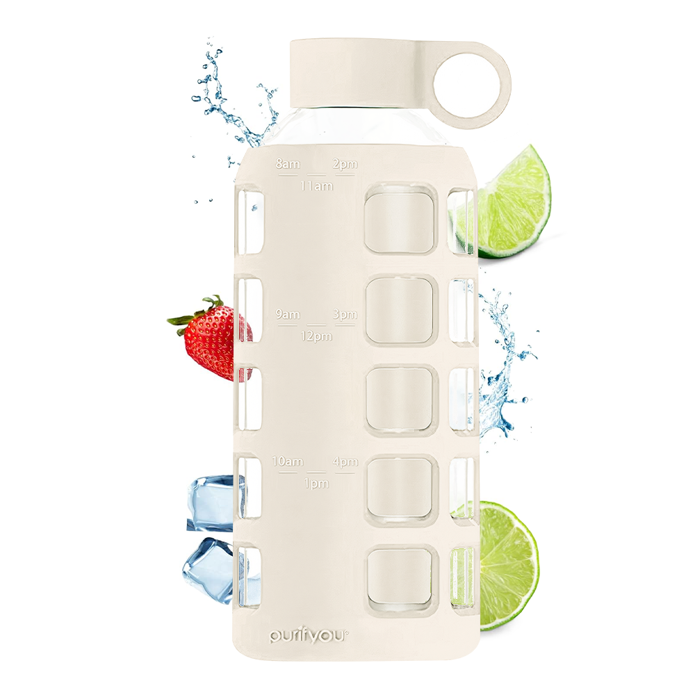 purifyou® Glass Water Bottle