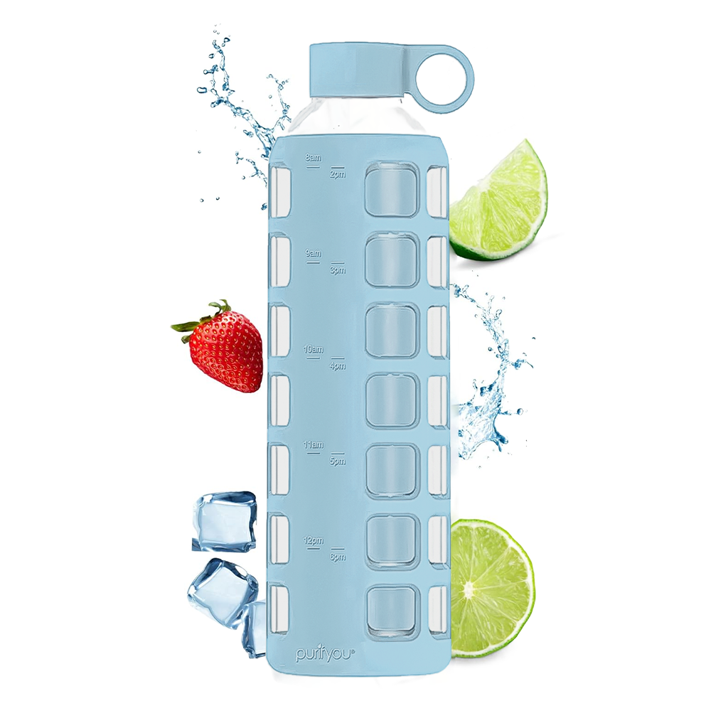 purifyou® Glass Water Bottle