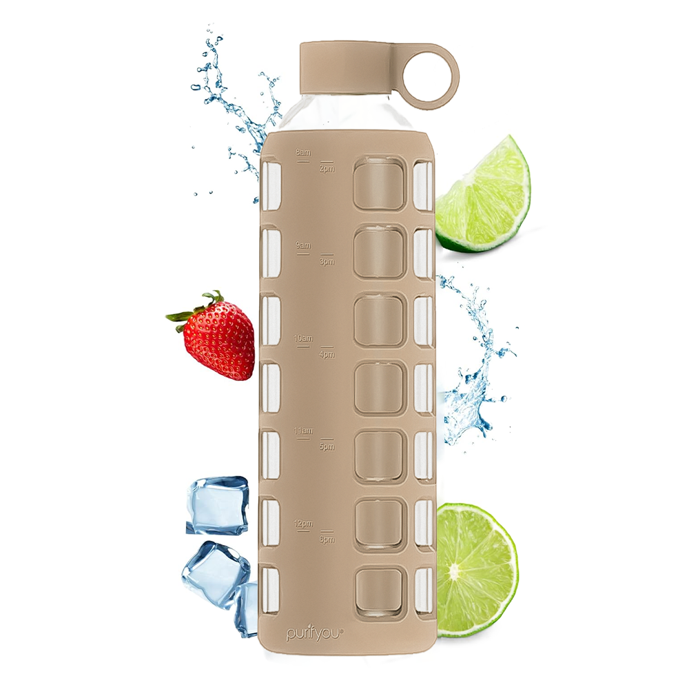 purifyou® Glass Water Bottle