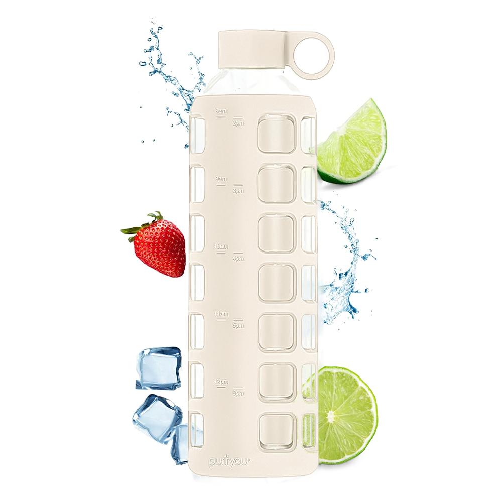 purifyou® Glass Water Bottle
