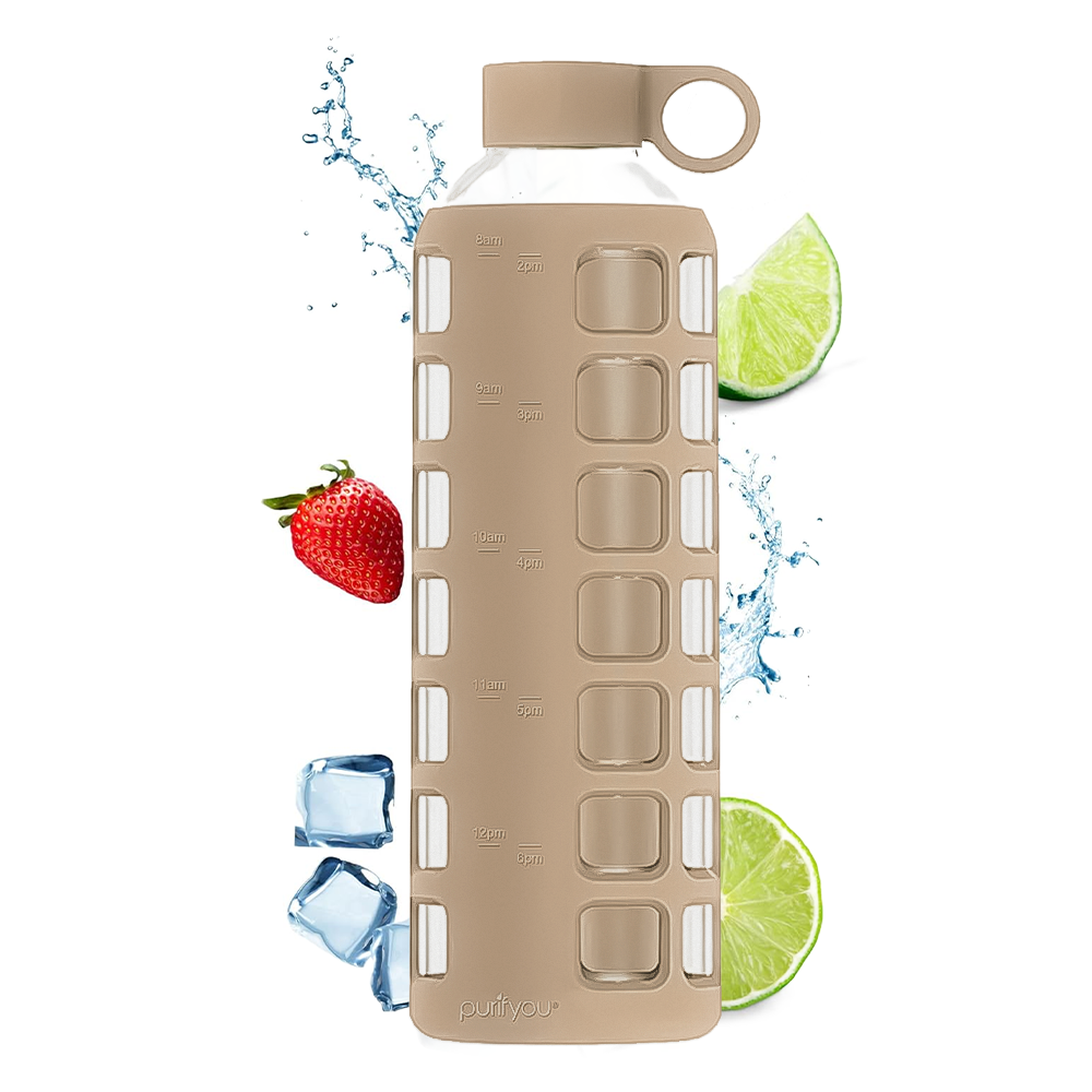 purifyou® Glass Water Bottle