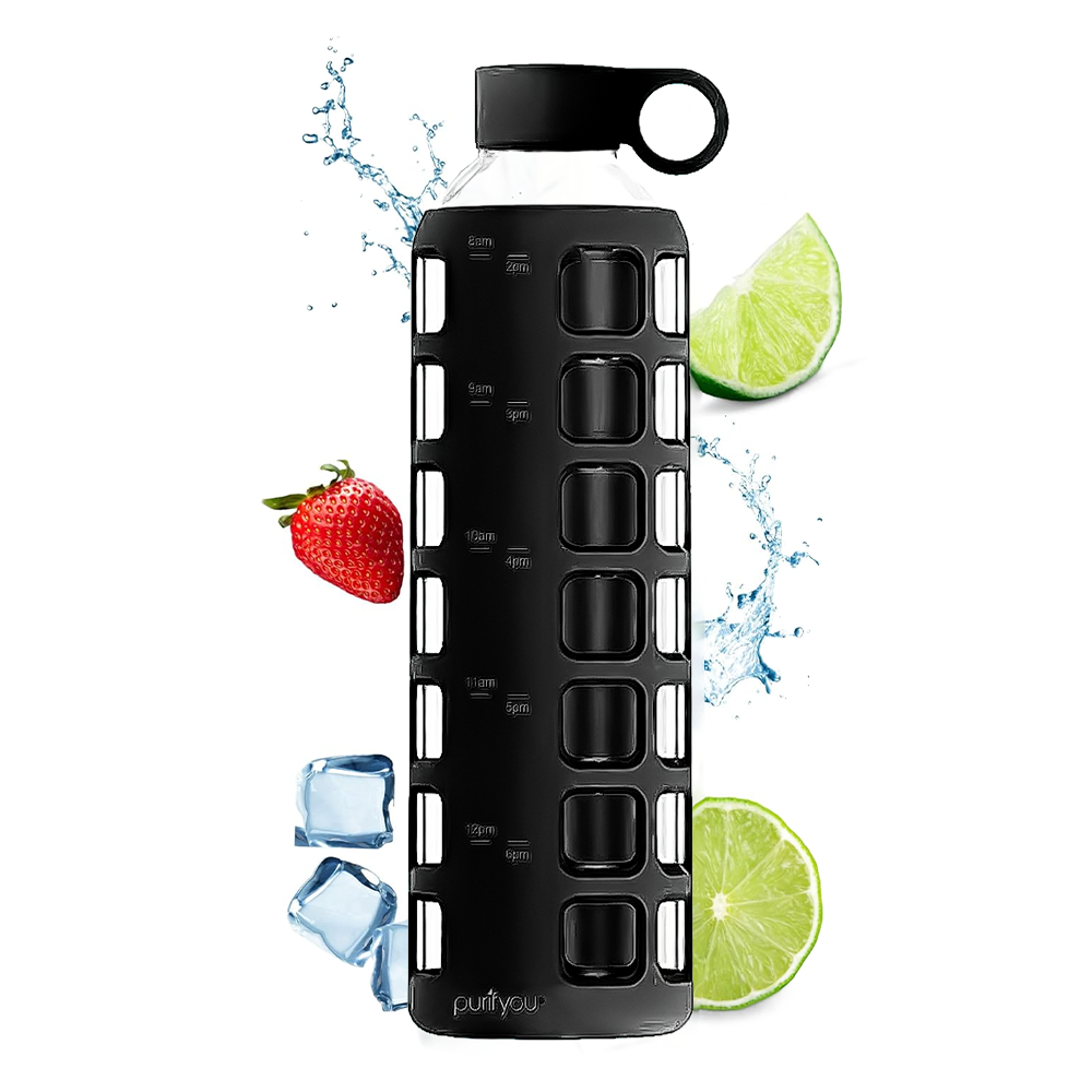 purifyou® Glass Water Bottle