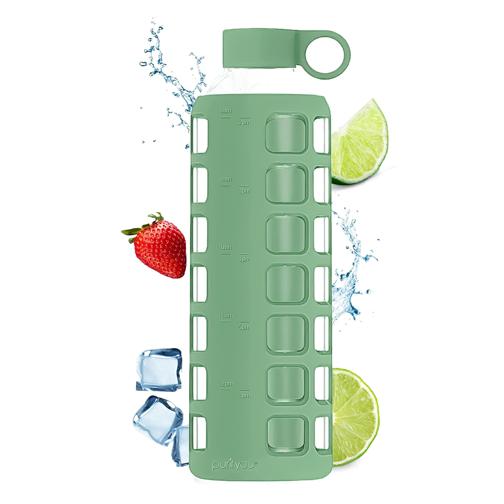purifyou® Glass Water Bottle