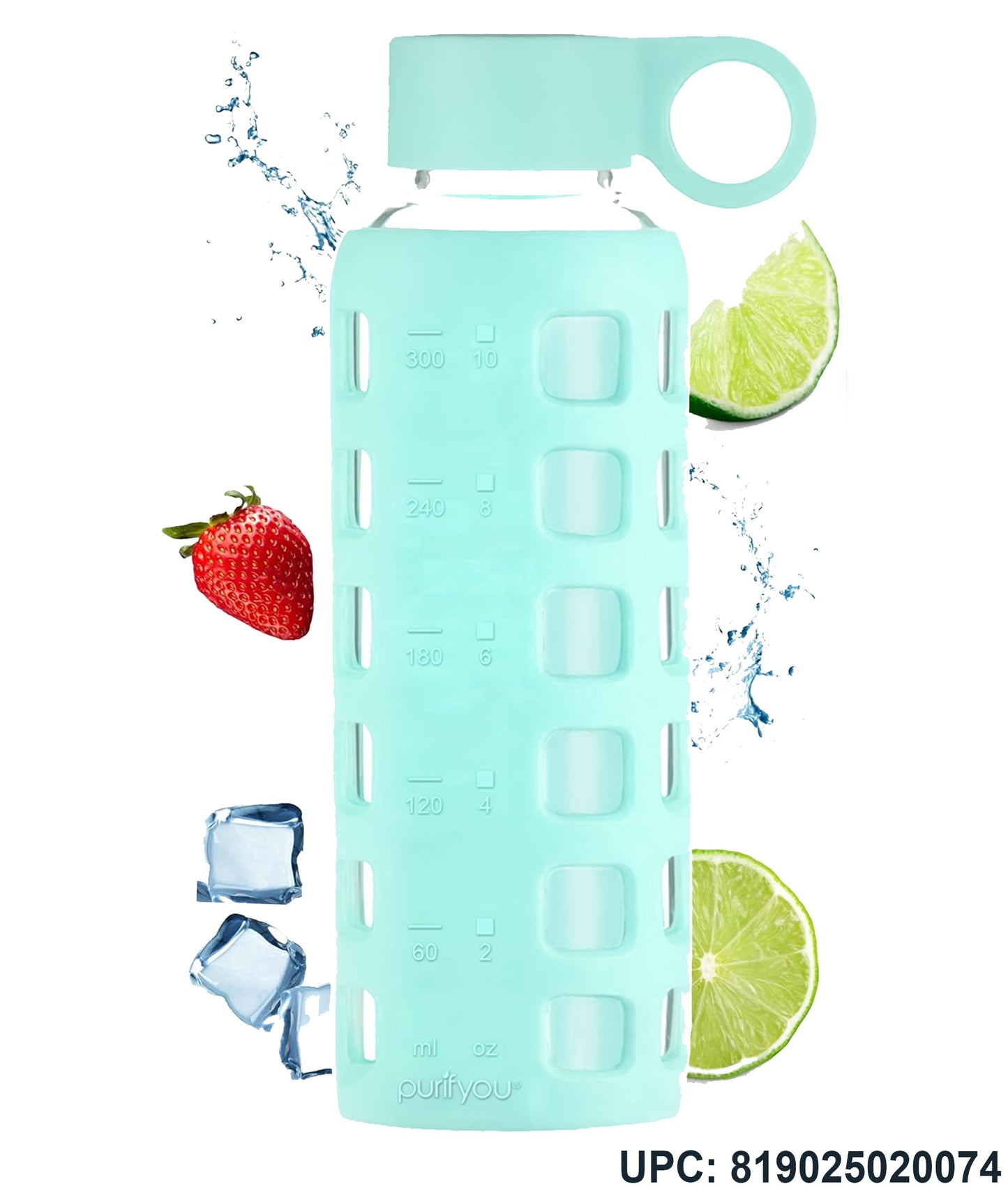 purifyou® Glass Water Bottle