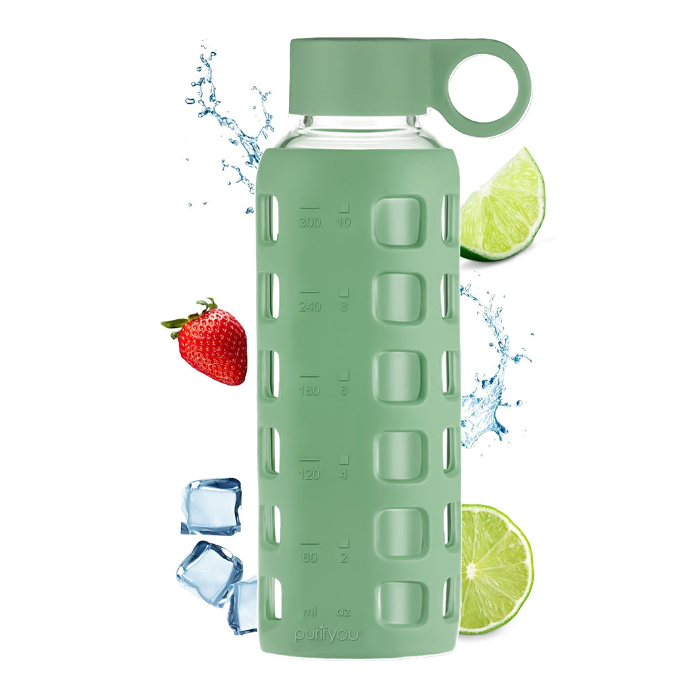 purifyou® Glass Water Bottle