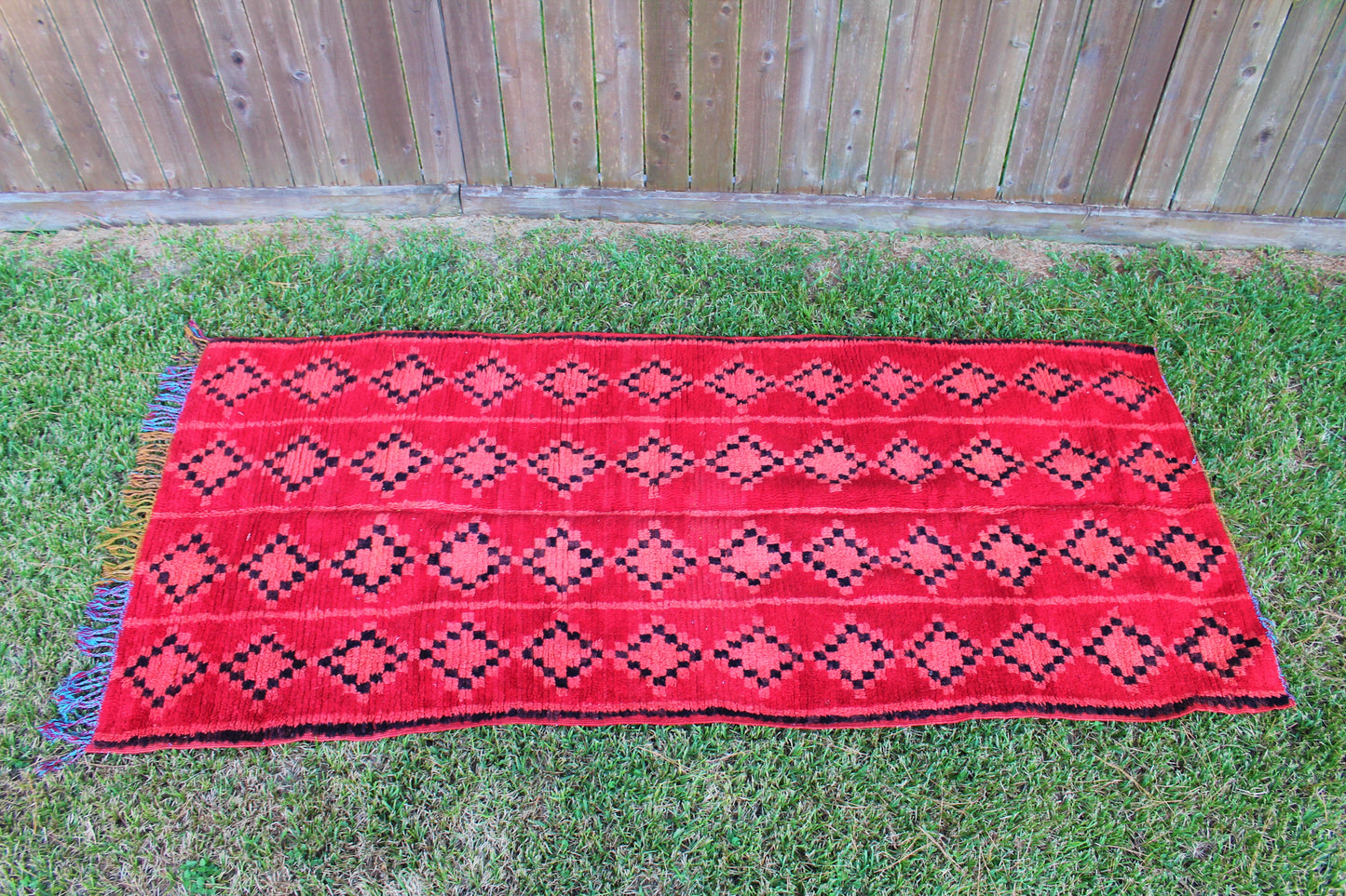 Handmade Moroccan Vintage Rug (Red)