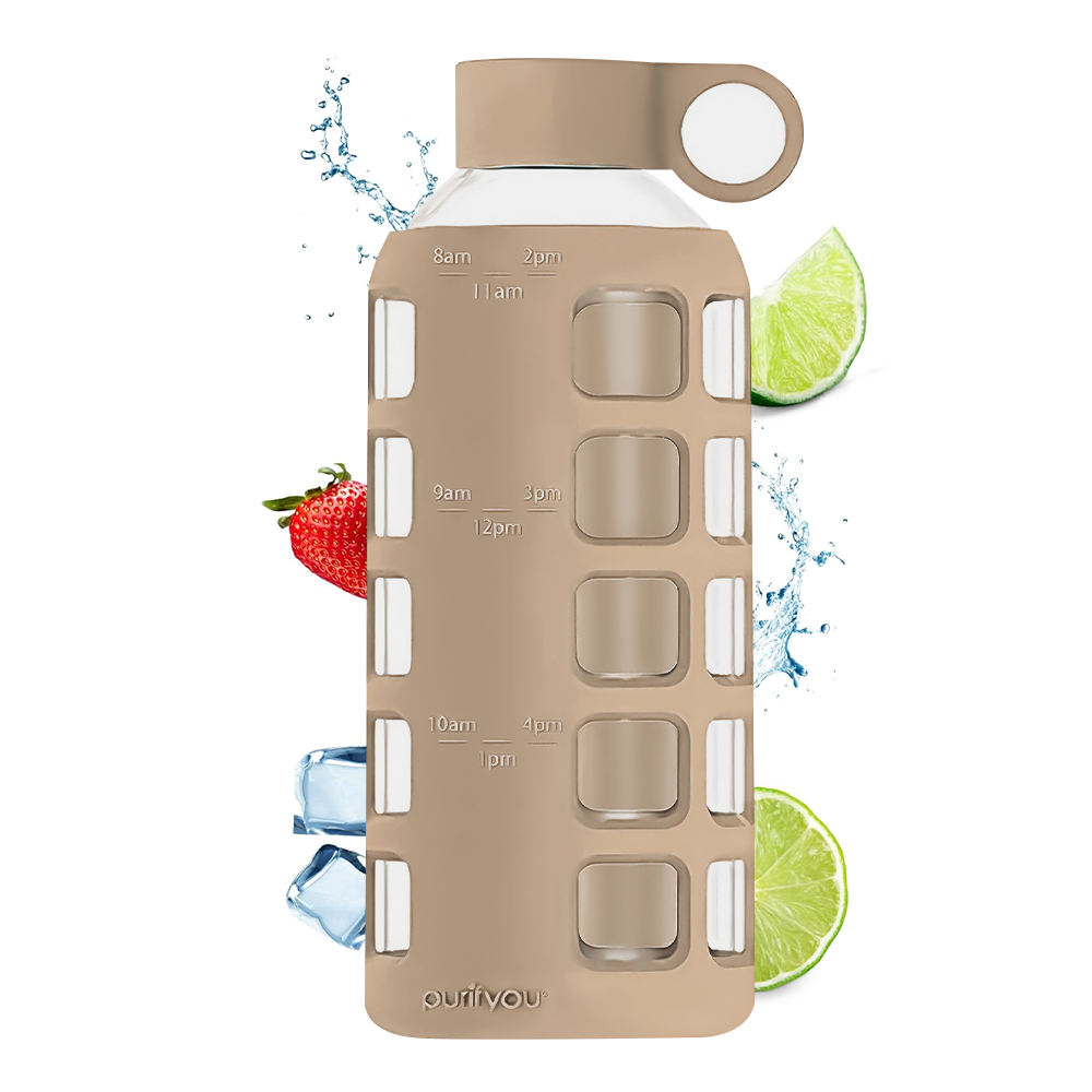 purifyou® Glass Water Bottle