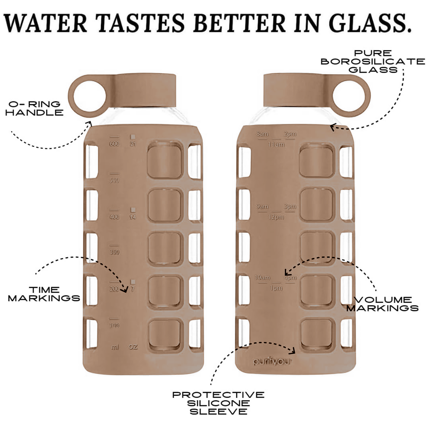 Glass Water Bottle Purifyou®