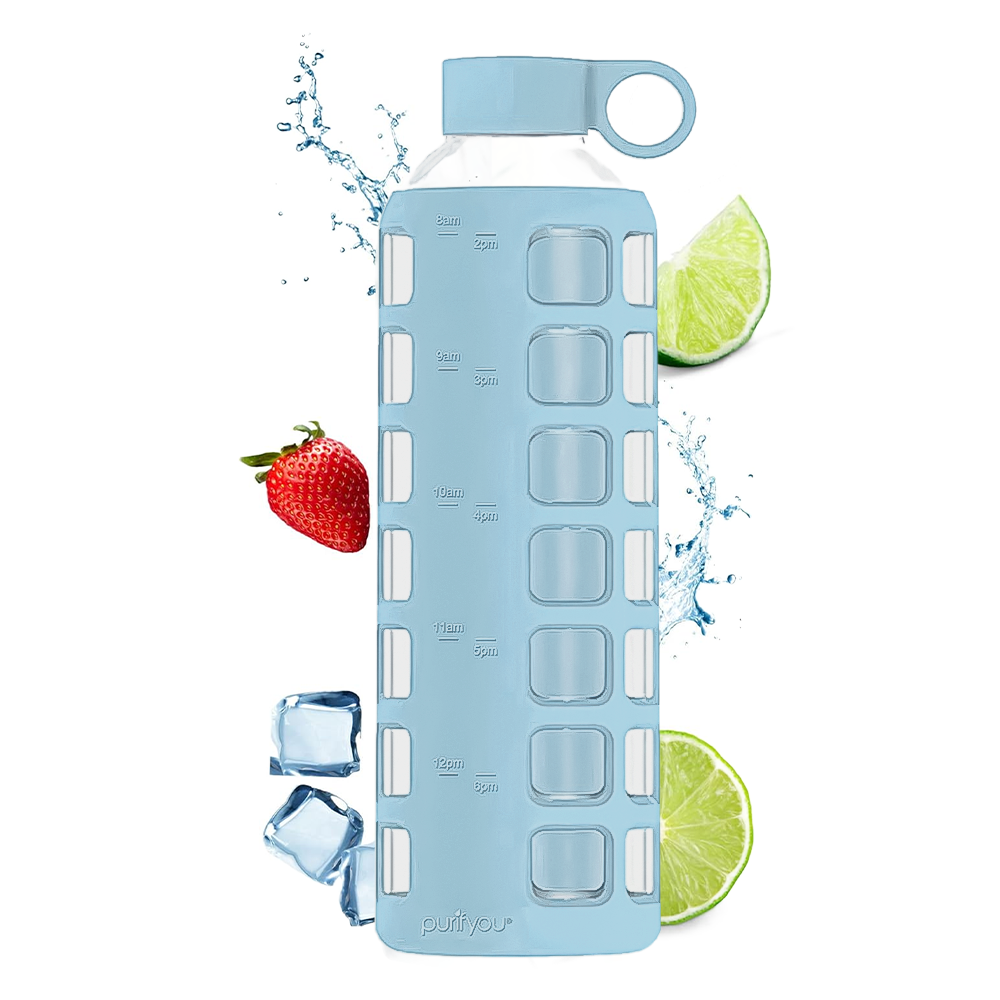 purifyou® Glass Water Bottle