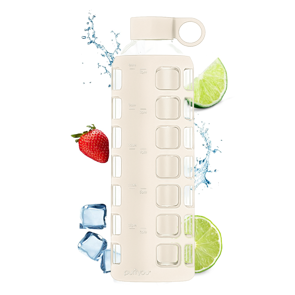 purifyou® Glass Water Bottle