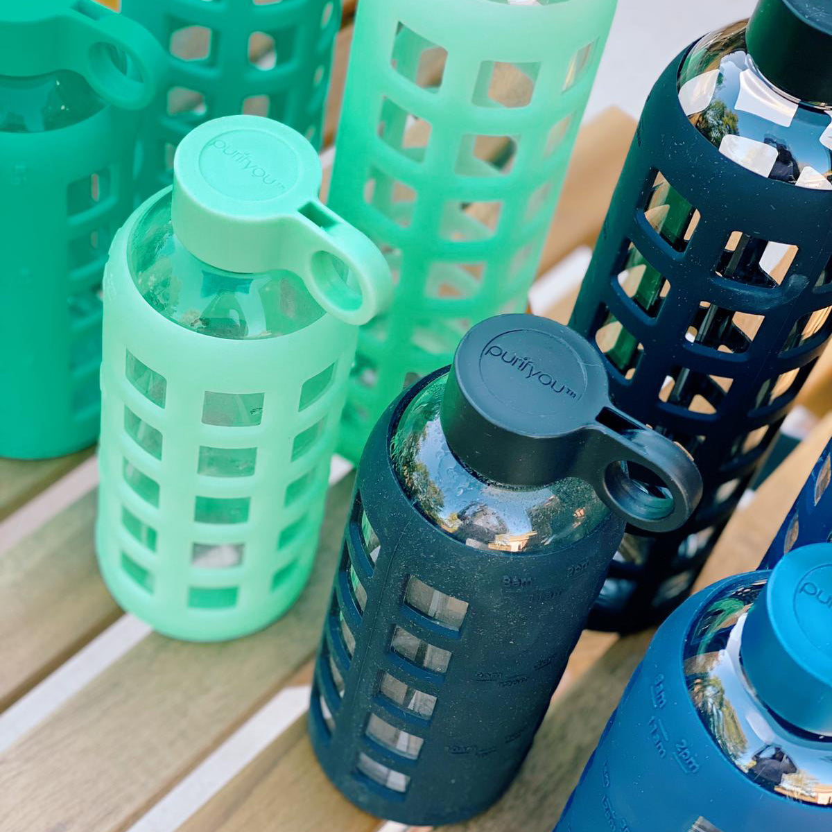 purifyou® Glass Water Bottle