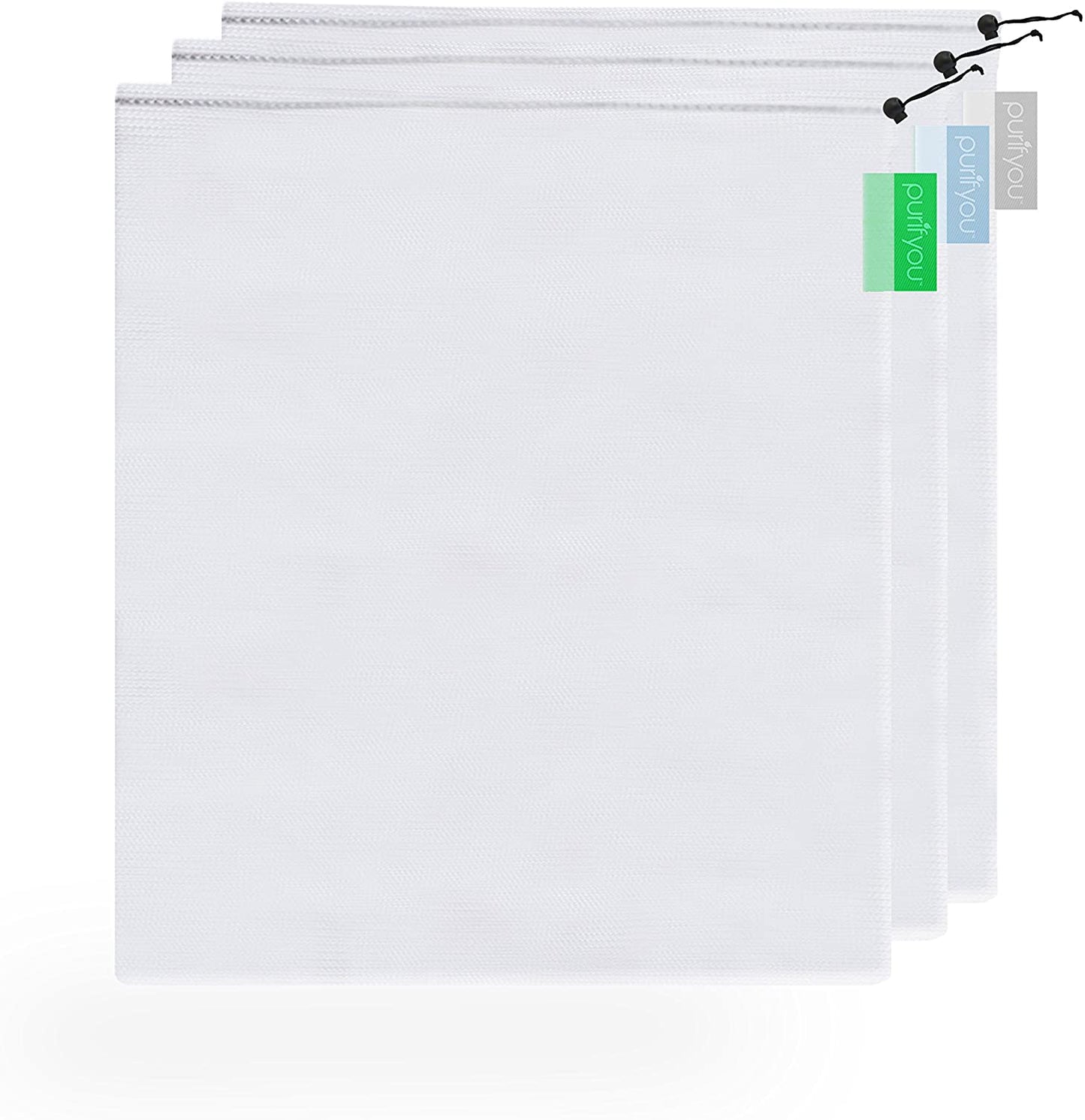 purifyou Reusable Mesh Bags - Market Bag for Fresh Produce, Groceries, Storage & Gifts (sold per set)