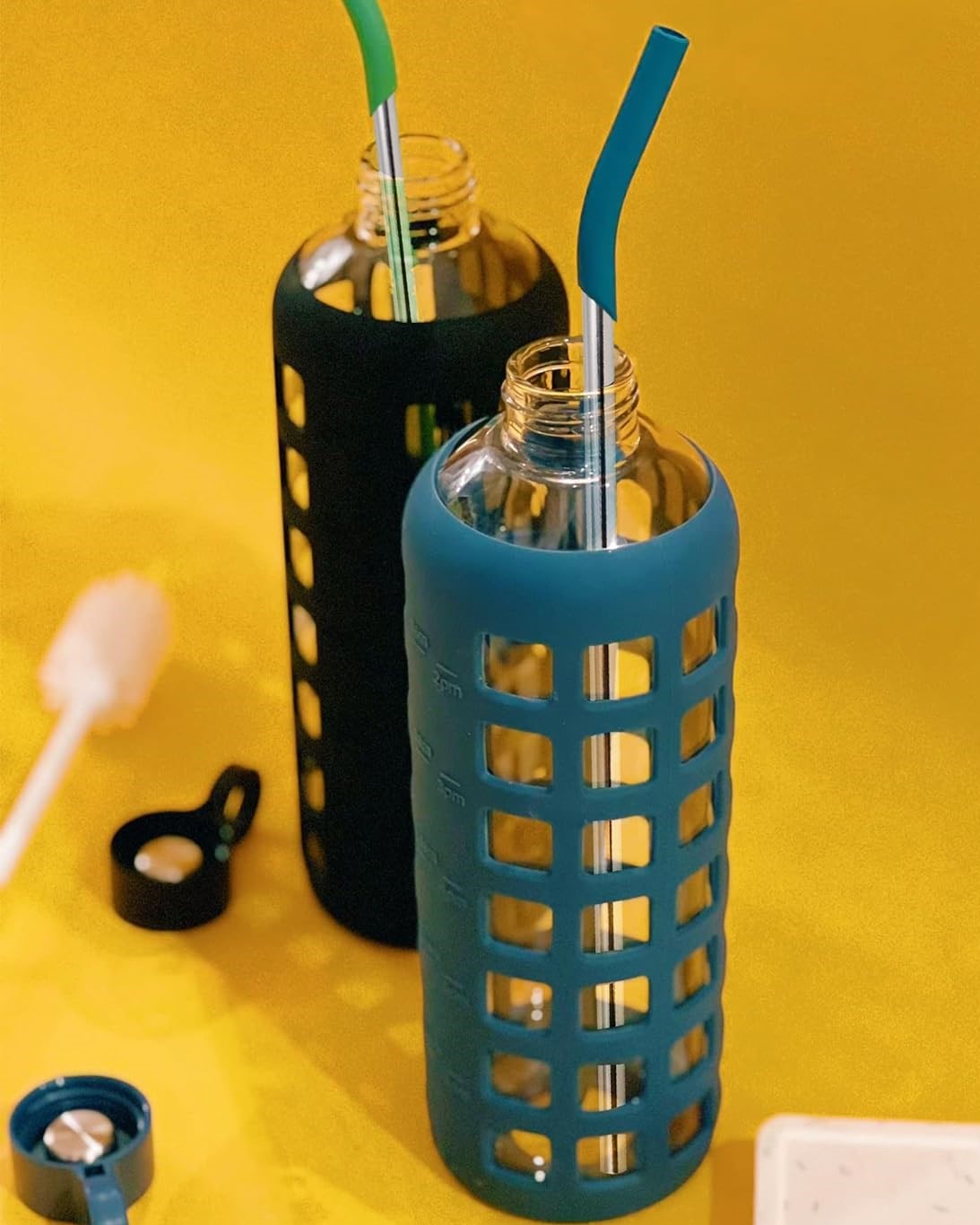 purifyou 14.5" Reusable Stainless Steel Straws with Silicone Tips – Eco-Friendly, Durable, and Travel-Ready