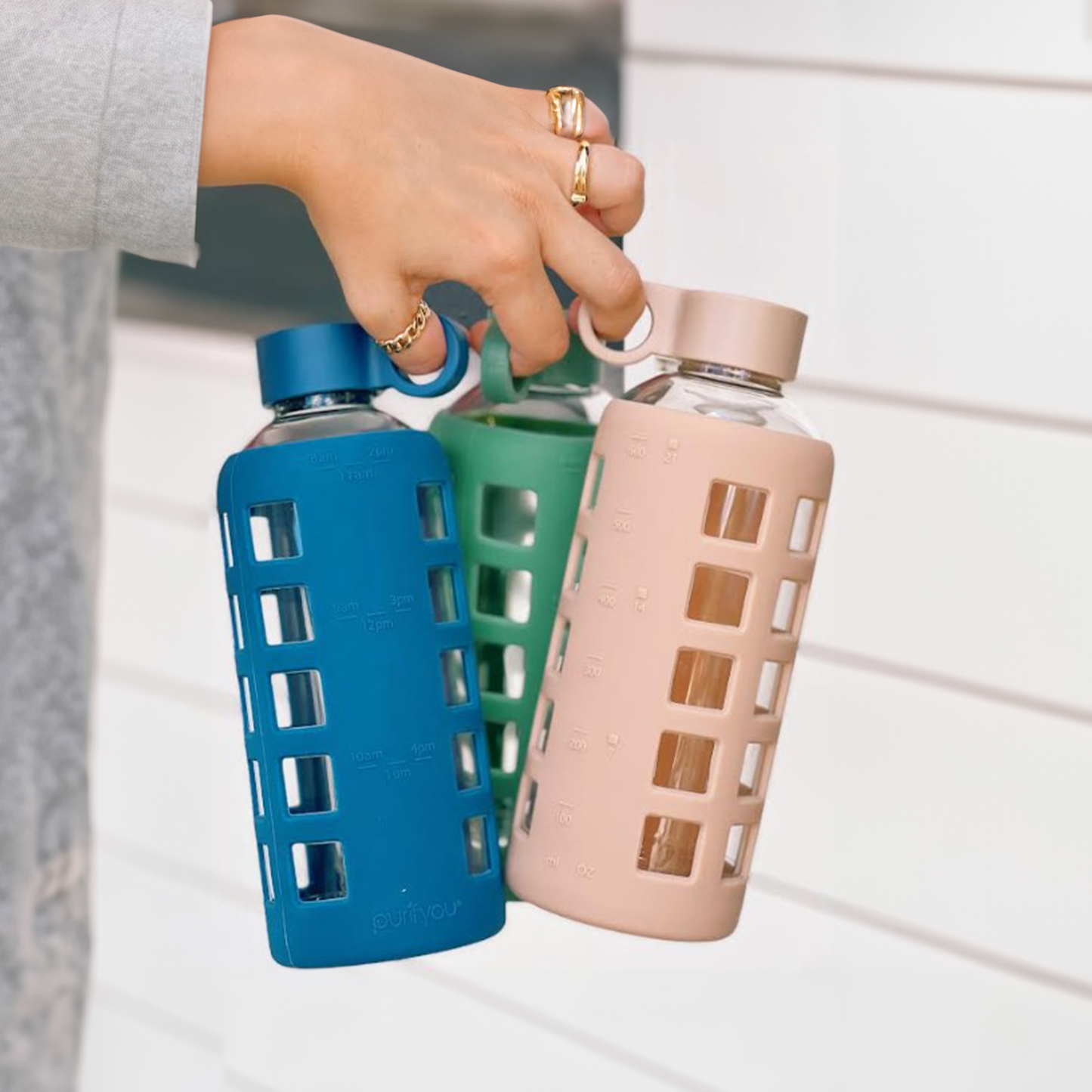 purifyou® Glass Water Bottle