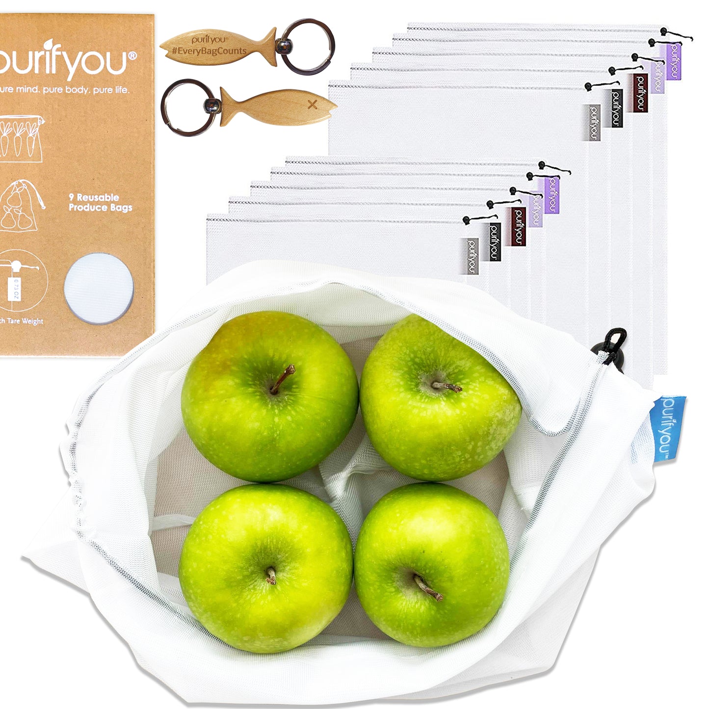 *Premium Reusable Mesh Bags | Market Bag for Fresh Produce, Groceries, Storage & Gifts (sold per set)
