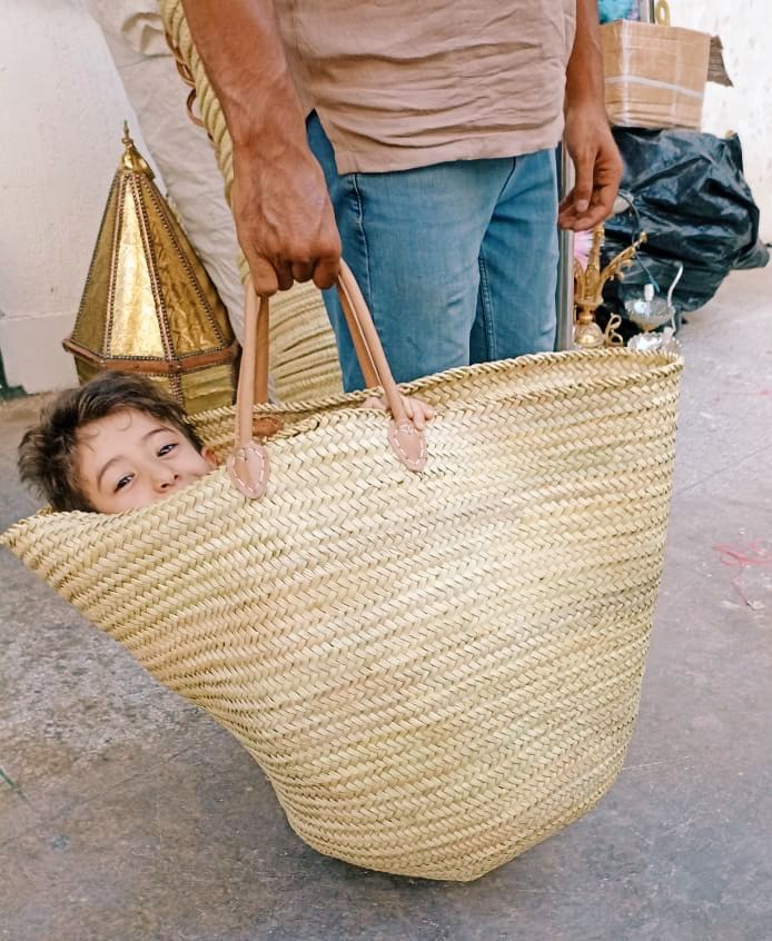 Woven Tote Basket | Amish Flexible Wicker Market & Shopping Bag